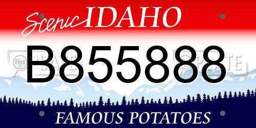 B855888 Idaho License Plate
