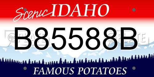 B85588B Idaho License Plate