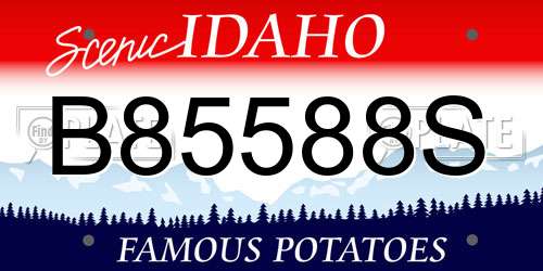 B85588S Idaho License Plate