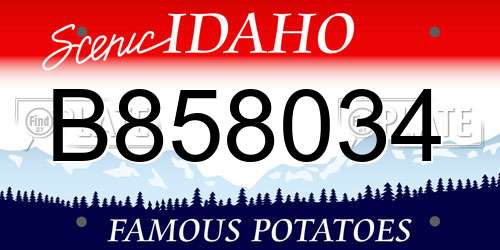 B858034 Idaho License Plate