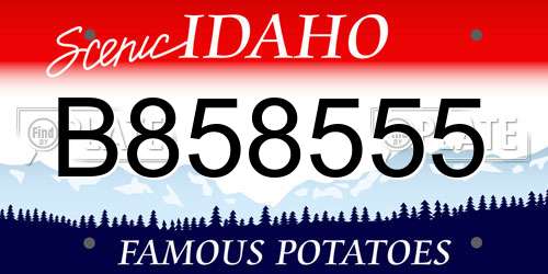 B858555 Idaho License Plate