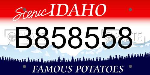B858558 Idaho License Plate