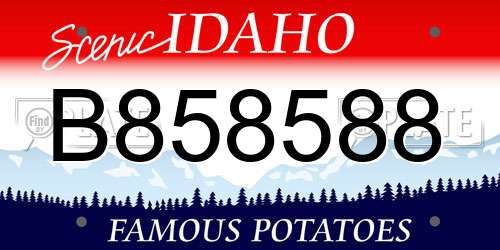 B858588 Idaho License Plate