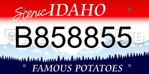 B858855 Idaho License Plate