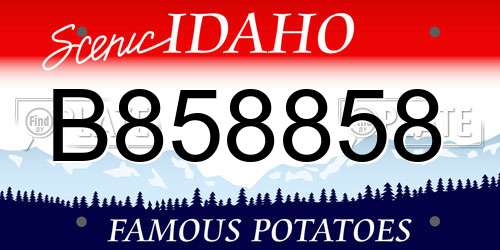 B858858 Idaho License Plate