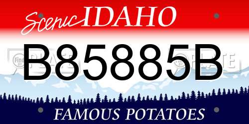 B85885B Idaho License Plate