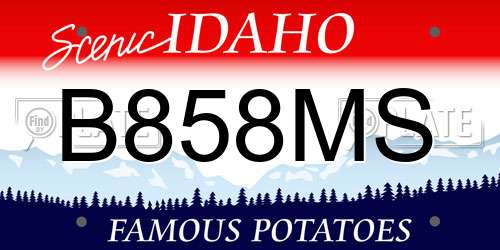 B858MS Idaho License Plate