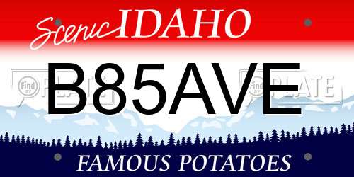 B85AVE Idaho License Plate