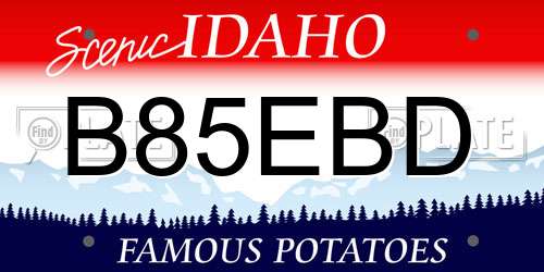 B85EBD Idaho License Plate
