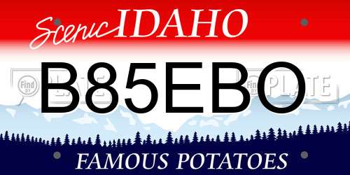 B85EBO Idaho License Plate