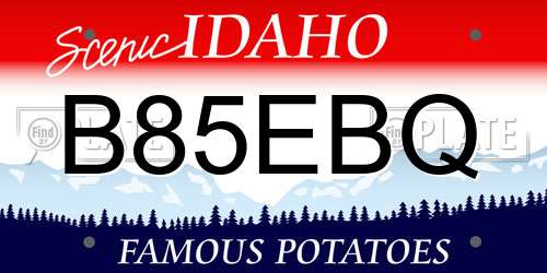 B85EBQ Idaho License Plate