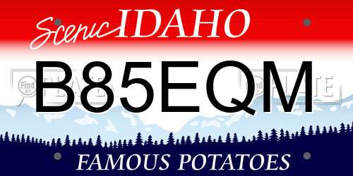 B85EQM Idaho License Plate