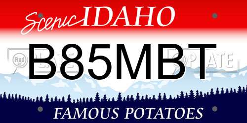 B85MBT Idaho License Plate