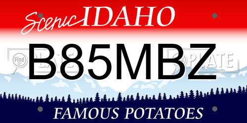 B85MBZ Idaho License Plate
