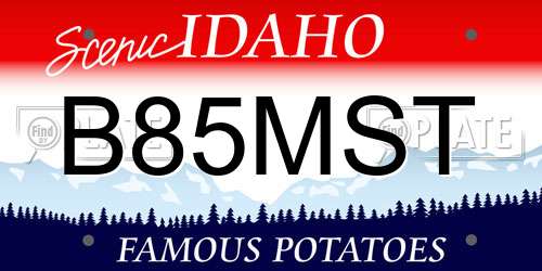B85MST Idaho License Plate