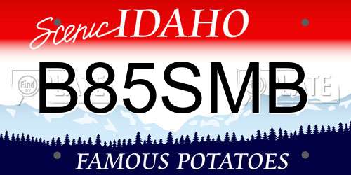 B85SMB Idaho License Plate