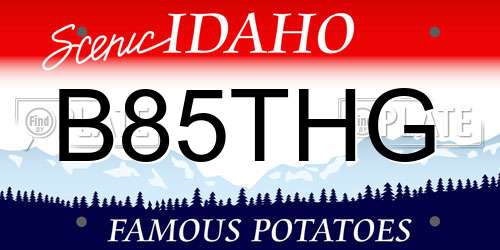 B85THG Idaho License Plate