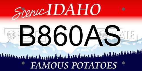B860AS Idaho License Plate