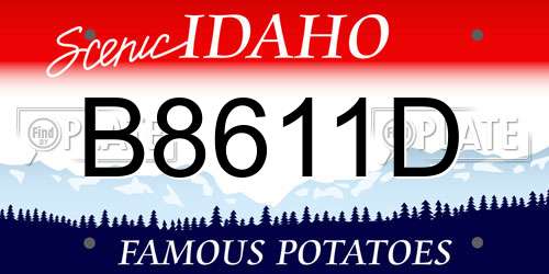 B8611D Idaho License Plate
