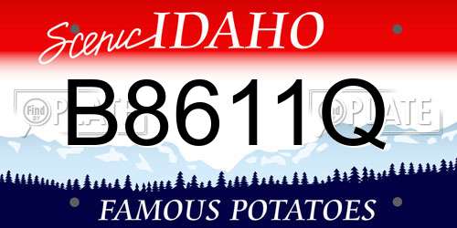 B8611Q Idaho License Plate