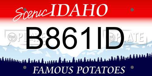 B861ID Idaho License Plate