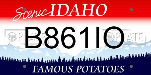 B861IO Idaho License Plate
