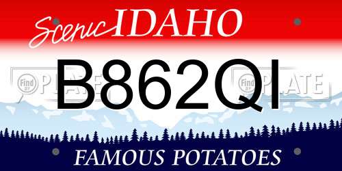 B862QI Idaho License Plate