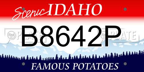 B8642P Idaho License Plate