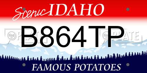 B864TP Idaho License Plate