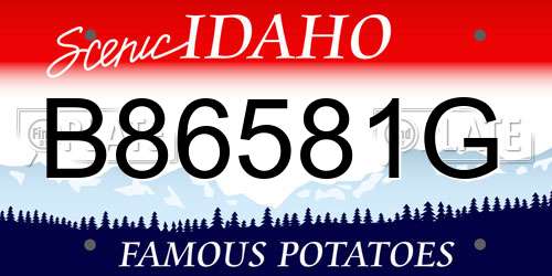 B86581G Idaho License Plate