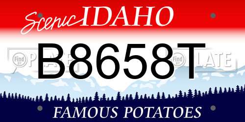 B8658T Idaho License Plate