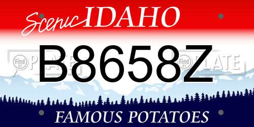 B8658Z Idaho License Plate