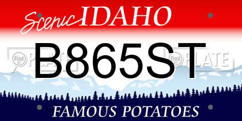 B865ST Idaho License Plate