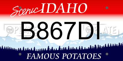 B867DI Idaho License Plate