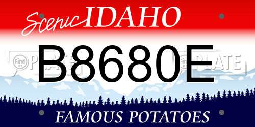 B8680E Idaho License Plate