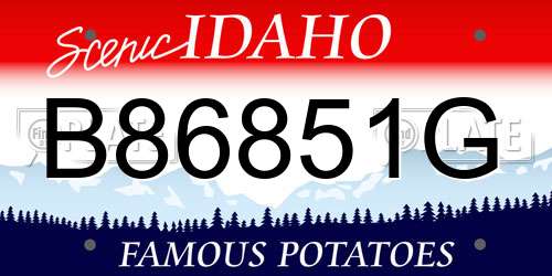 B86851G Idaho License Plate