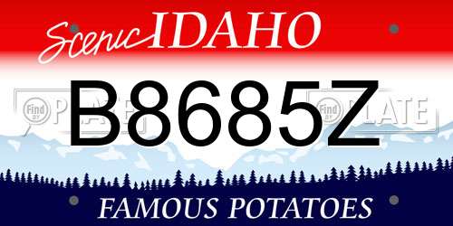 B8685Z Idaho License Plate