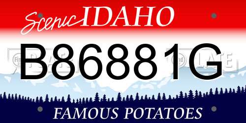 B86881G Idaho License Plate