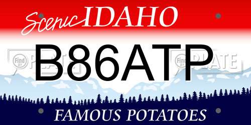 B86ATP Idaho License Plate