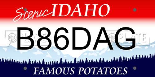 B86DAG Idaho License Plate