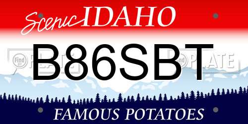 B86SBT Idaho License Plate