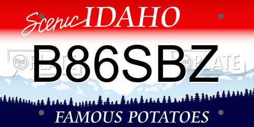 B86SBZ Idaho License Plate