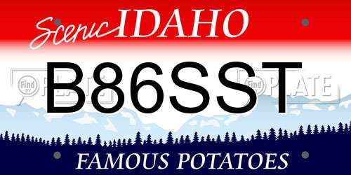 B86SST Idaho License Plate