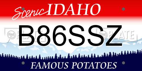 B86SSZ Idaho License Plate