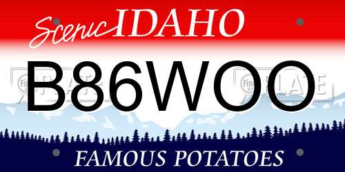 B86WOO Idaho License Plate