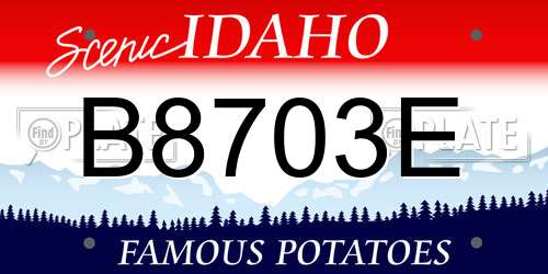 B8703E Idaho License Plate