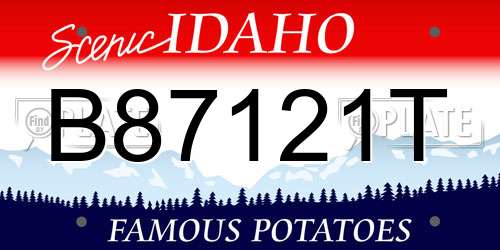 B87121T Idaho License Plate