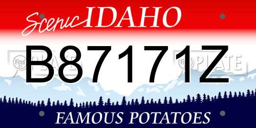 B87171Z Idaho License Plate