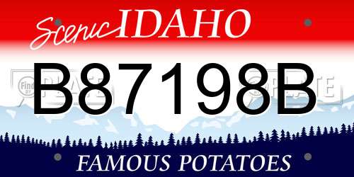 B87198B Idaho License Plate