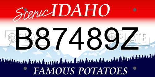 B87489Z Idaho License Plate